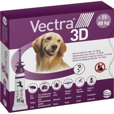 Ceva Vectra 3D Cane Grande 25kg - Soluzione Spot on Ceva Vectra 3D Cane Grande 25kg - Soluzione Spot on
