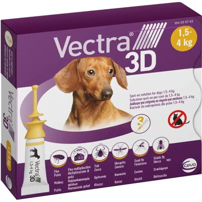 Ceva Vectra 3D Spot-on Lösung für Hunde - Floh- & Zeckenschutz Ceva Vectra 3D Spot-on Lösung für Hunde - Floh- & Zeckenschutz