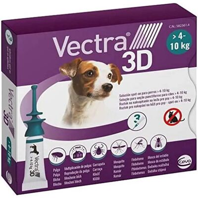 Vectra 3D Tratamiento antiparasitario para perros - 4-10kg Vectra 3D Tratamiento antiparasitario para perros - 4-10kg