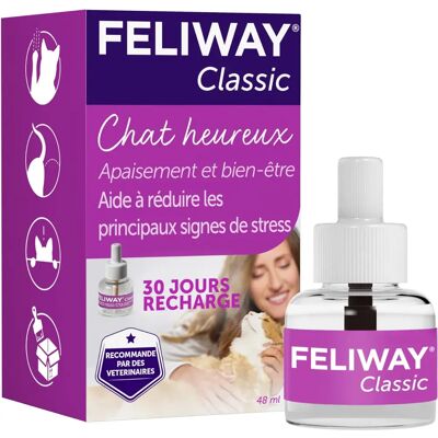 Recharge Feliway Classic 48 ml - Soulagement du stress chez les chats - Publicité Recharge Feliway Classic 48 ml - Soulagement du stress chez les chats - Publicité