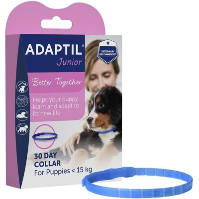 Valphalsband Adaptil Junior - Hjälper valpar att anpassa sig - 45cm - Blå Valphalsband Adaptil Junior - Hjälper valpar att anpassa sig - 45cm - Blå