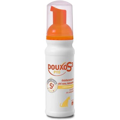 Espuma desinfetante e hidratante Douxo S3 Pyo de Ceva para pele saudável de cães e gatos Espuma desinfetante e hidratante Douxo S3 Pyo de Ceva para pele saudável de cães e gatos