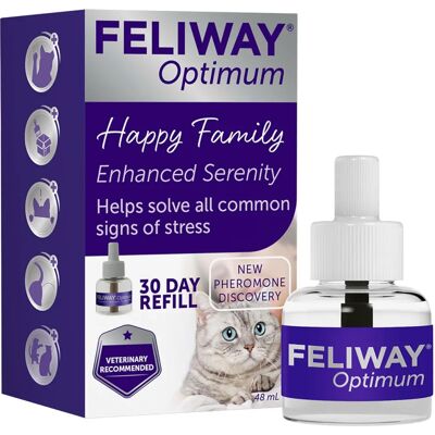 Feliway Optimum Refill - Refill Vial (48ml) - Diffuser Stress Relief Feliway Optimum Refill - Refill Vial (48ml) - Diffuser Stress Relief