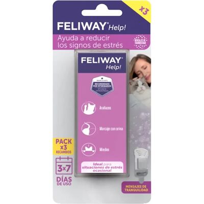 Ceva Feliway Help! - Paquete de recambios para gatos estresados - 3 unidades Ceva Feliway Help! - Paquete de recambios para gatos estresados - 3 unidades