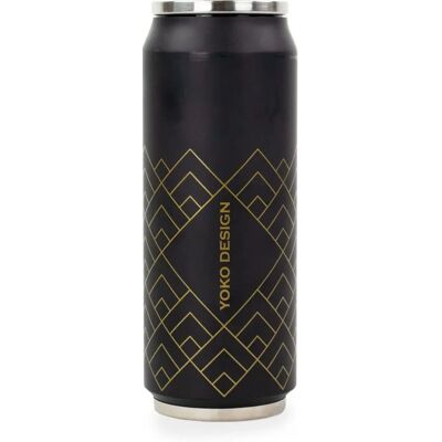 Yoko Design - Bouteille Isotherme Double Paroi 500ml - Art Déco Noire Yoko Design - Bouteille Isotherme Double Paroi 500ml - Art Déco Noire