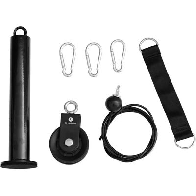 Sveltus Gym-Set - Zwart - Katrol + Schijven - Gym Set Sveltus Gym-Set - Zwart - Katrol + Schijven - Gym Set