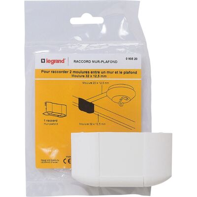 Legrand 0 905 20 accessorio quadro elettrico - Connessione muro-soffitto per profilati 32 x 12,5 mm Legrand 0 905 20 accessorio quadro elettrico - Connessione muro-soffitto per profilati 32 x 12,5 mm