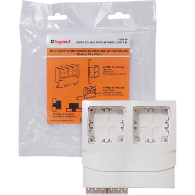 Legrand 981 79 Marco doble para montaje en superficie - Accesorio para cuadro eléctrico Legrand 981 79 Marco doble para montaje en superficie - Accesorio para cuadro eléctrico