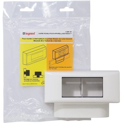 Marco doble Legrand para mosaico 12,5mm - Marco de pared Marco doble Legrand para mosaico 12,5mm - Marco de pared