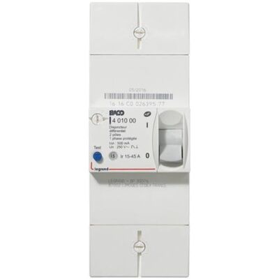 Disjoncteur Legrand 401000 - 45A, Bipolaire, 500mA - Protection électrique - Publicité Disjoncteur Legrand 401000 - 45A, Bipolaire, 500mA - Protection électrique - Publicité