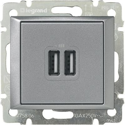 Legrand 770270 Doppelte USB-Steckdose - Stromdose/USB-Ladegerät Legrand 770270 Doppelte USB-Steckdose - Stromdose/USB-Ladegerät