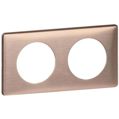 Legrand 068992 Placa metálica - 2 puestos - acabado en cobre Legrand 068992 Placa metálica - 2 puestos - acabado en cobre