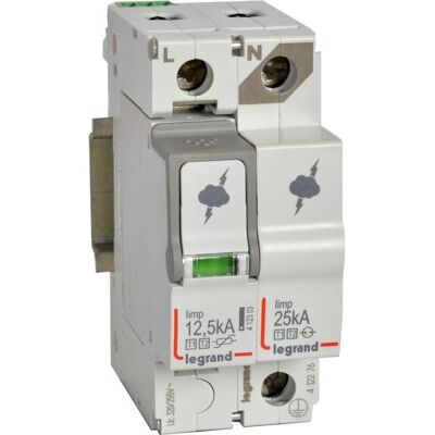 Legrand 412276 Überspannungsschutz - 12,5kA, 1P+N, IP20, TT/TN-S Legrand 412276 Überspannungsschutz - 12,5kA, 1P+N, IP20, TT/TN-S