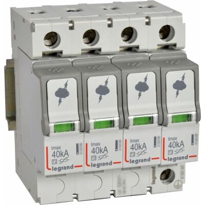 Legrand 412233 Wyłącznik nadprądowy - Ochrona przepięciowa T2 40KA 4P 440V +SD Legrand 412233 Wyłącznik nadprądowy - Ochrona przepięciowa T2 40KA 4P 440V +SD