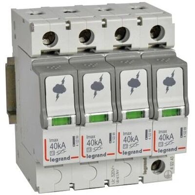 Legrand Überspannungsableiter Typ 2, 4+0 Schaltung, 230/400 VAC, 40 kA Legrand Überspannungsableiter Typ 2, 4+0 Schaltung, 230/400 VAC, 40 kA