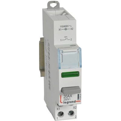 Interrupteur poussoir monostable Legrand 20A LED vert - Contrôle lumière - Publicité Interrupteur poussoir monostable Legrand 20A LED vert - Contrôle lumière - Publicité