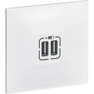 Chargeur USB Double Neptune Legrand - Installation Murale Moderne - Publicité Chargeur USB Double Neptune Legrand - Installation Murale Moderne - Publicité