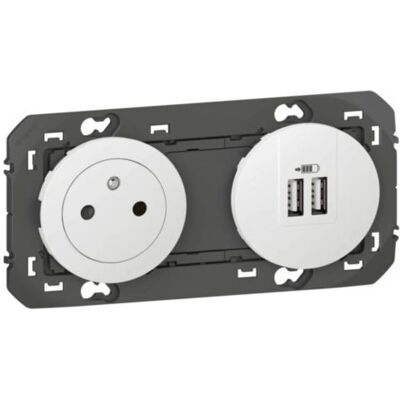 Legrand 600342 Prise de courant surface et encastrée blanche avec USB - Publicité Legrand 600342 Prise de courant surface et encastrée blanche avec USB - Publicité
