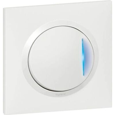 Interrupteur Legrand Modèle 600710 - Bidirectionnel, Voyant, Plaque Blanche - Publicité Interrupteur Legrand Modèle 600710 - Bidirectionnel, Voyant, Plaque Blanche - Publicité