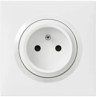 Legrand 600728 Prise blanche - 2P+T 16A, Encastre profond - Publicité Legrand 600728 Prise blanche - 2P+T 16A, Encastre profond - Publicité