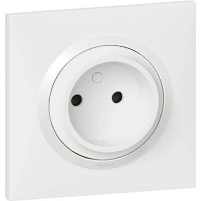 Legrand 600734 Prise de courant carrée blanche - Socket Outlet - Publicité Legrand 600734 Prise de courant carrée blanche - Socket Outlet - Publicité