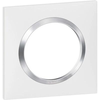 Legrand Dooxie Wandplaat - 1 Post - Wit met Chroom - Wandplaat/Schakelaarbeschermer Legrand Dooxie Wandplaat - 1 Post - Wit met Chroom - Wandplaat/Schakelaarbeschermer