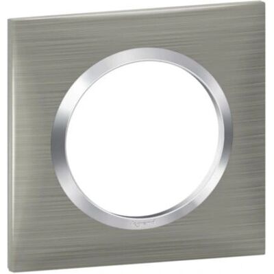 Placa de Pared Legrand - Cuadrada Acero Inox Cepillado - Para Mecanismo Individual Placa de Pared Legrand - Cuadrada Acero Inox Cepillado - Para Mecanismo Individual