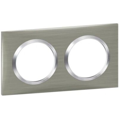 Legrand Placa de Pared - 2 Puestos Acero Inoxidable Cepillado - Cubierta de Interruptor Legrand Placa de Pared - 2 Puestos Acero Inoxidable Cepillado - Cubierta de Interruptor