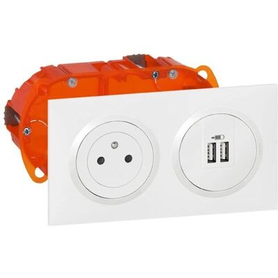 Legrand KIT 2P+T/2XUSB PRECA - Interrupteur avec ports USB - Publicité Legrand KIT 2P+T/2XUSB PRECA - Interrupteur avec ports USB - Publicité