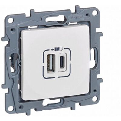 Legrand 764597 Podwójne gniazdko USB - 3A, Białe Legrand 764597 Podwójne gniazdko USB - 3A, Białe