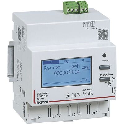 Disjoncteur Legrand 412092 - Compteur triphasé électronique - Gris - Publicité Disjoncteur Legrand 412092 - Compteur triphasé électronique - Gris - Publicité