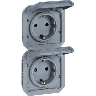 Legrand Gris Doppelte Feuchtraum-Steckdose - Steckdose Legrand Gris Doppelte Feuchtraum-Steckdose - Steckdose