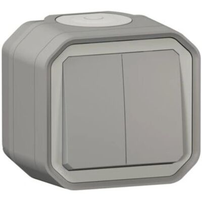 Legrand 069715L Interruttore doppio grigio - Controllo da 2 punti Legrand 069715L Interruttore doppio grigio - Controllo da 2 punti