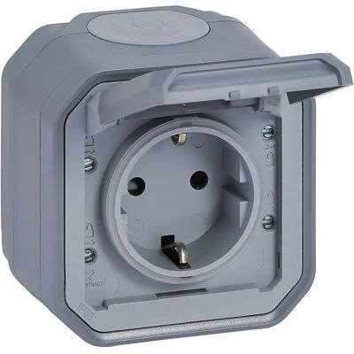 Legrand 069733L Eluttag - IP55 Ytmontering 2P+J Grå Legrand 069733L Eluttag - IP55 Ytmontering 2P+J Grå