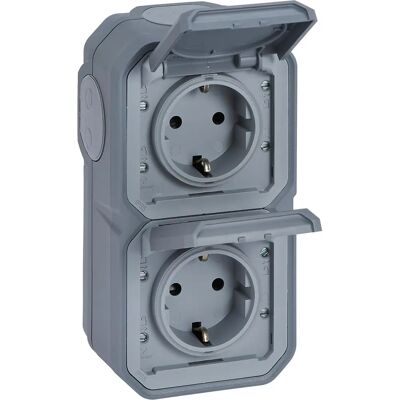 Legrand Modell 069744L Doppelsteckdose vertikal - IP44 Legrand Modell 069744L Doppelsteckdose vertikal - IP44