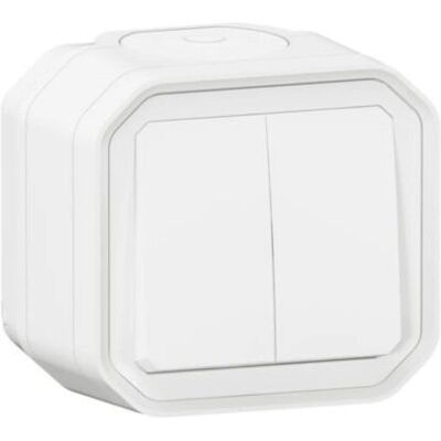 Legrand 069755L Vit Dubbla Tryckknappsbrytare - Ljusswitch Legrand 069755L Vit Dubbla Tryckknappsbrytare - Ljusswitch