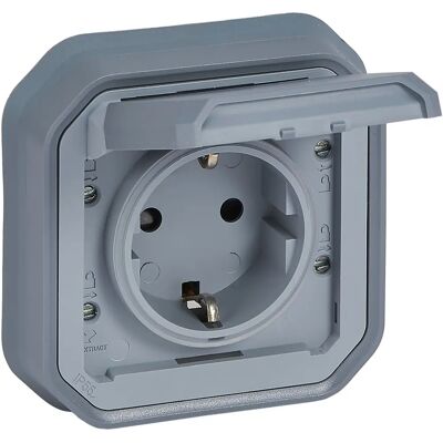 Legrand 069833 Grå 2P+T Schuko Kontakt - Monoblock - Inbyggnadssystem - Plexo System Legrand 069833 Grå 2P+T Schuko Kontakt - Monoblock - Inbyggnadssystem - Plexo System