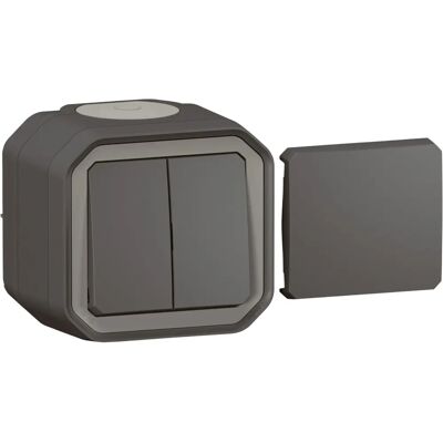 Legrand Anthrazit 5-in-1 Wasserfester Wand-Schalter, Drucktaste + Schalter Legrand Anthrazit 5-in-1 Wasserfester Wand-Schalter, Drucktaste + Schalter