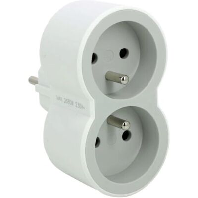 Legrand Stromstecker-Adapter - 16A, 230V, 2 Steckdosen - Weiß Legrand Stromstecker-Adapter - 16A, 230V, 2 Steckdosen - Weiß