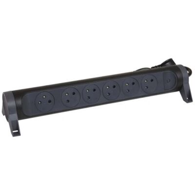 Legrand 049456 Rallonge - 6 prises, câble 1.5m, Type E, Gris/Noir Legrand 049456 Rallonge - 6 prises, câble 1.5m, Type E, Gris/Noir