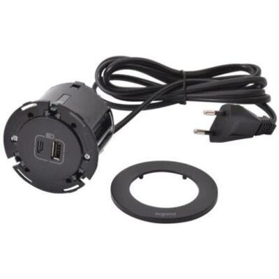 Legrand 654731 Extensión de energía - Cargador USB empotrado - Cable de 2m - Serie Incara - Negro - Extensión y Cargador Legrand 654731 Extensión de energía - Cargador USB empotrado - Cable de 2m - Serie Incara - Negro - Extensión y Cargador