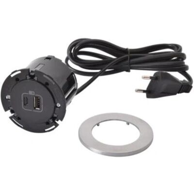 Extension électrique Legrand - Chargeur USB encastré Incara - Métallique - Publicité Extension électrique Legrand - Chargeur USB encastré Incara - Métallique - Publicité