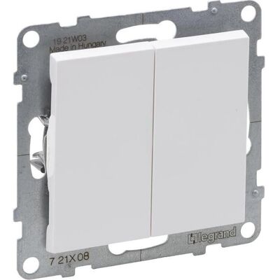 Legrand Suno Doppelschalter - Zweiweg, 10A, 250V, Weiß Legrand Suno Doppelschalter - Zweiweg, 10A, 250V, Weiß