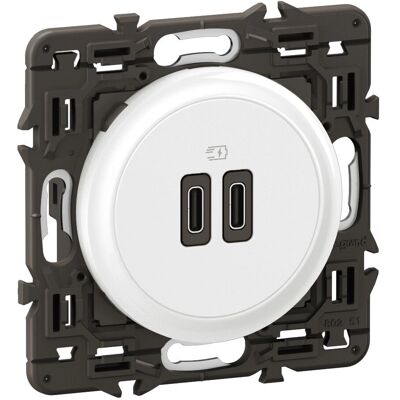 Legrand CX0154 Biały podwójny USB-C gniazdko - Gniazdko Legrand CX0154 Biały podwójny USB-C gniazdko - Gniazdko