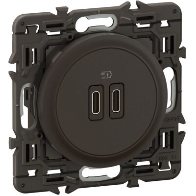 Legrand CZ0154 Podwójne gniazdo USB-C - Szybkie Ładowanie - Czarny Legrand CZ0154 Podwójne gniazdo USB-C - Szybkie Ładowanie - Czarny