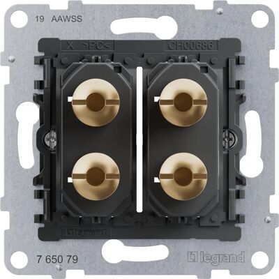 Legrand SEANO 2-fach Lautsprecher-Anschluss - Silber Legrand SEANO 2-fach Lautsprecher-Anschluss - Silber
