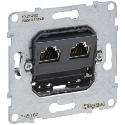 Legrand 765062 Netzwerkdose - 2 x RJ-45, Schwarz Legrand 765062 Netzwerkdose - 2 x RJ-45, Schwarz