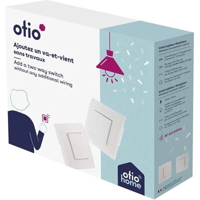 Interrupteur sans fil bidirectionnel Otio - Blanc - Publicité Interrupteur sans fil bidirectionnel Otio - Blanc - Publicité