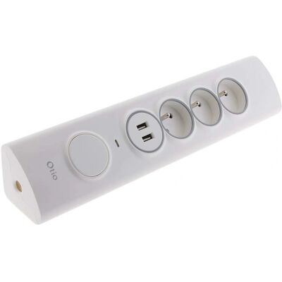 OTIO Multiprise d'angle 3P 16A + 1P 16A façade + 2 USB parafoudre - Publicité OTIO Multiprise d'angle 3P 16A + 1P 16A façade + 2 USB parafoudre - Publicité
