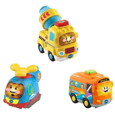 VTech Tut Tut Baby Flitzer - 3er-Set Reisebus, Helikopter, Betonmischer VTech Tut Tut Baby Flitzer - 3er-Set Reisebus, Helikopter, Betonmischer